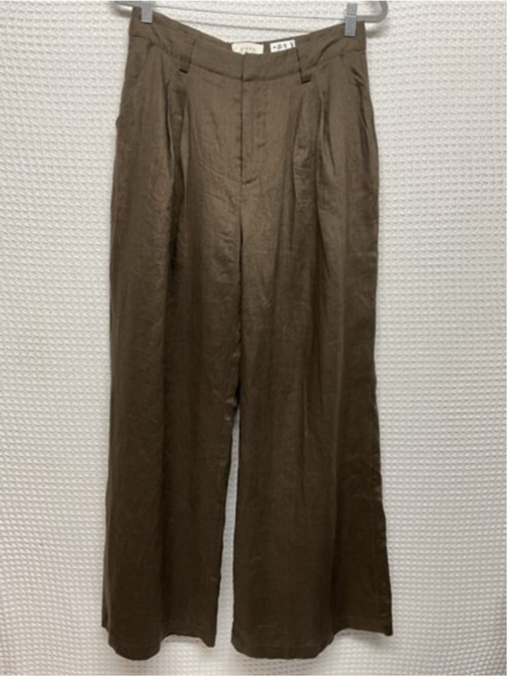 NWT Dissh Holden Bitter Chocolate Linen Lined Relaxed Wide Leg Pants Women 12